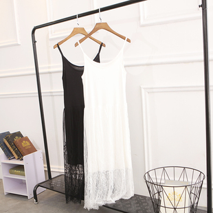 吊带背心连衣裙学生装 内搭打底裙蕾丝拼接中长款 韩版 2020春夏新款
