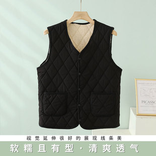 2024新款 秋冬德绒棉马甲女内穿加绒保暖背心男防风百搭内胆坎肩