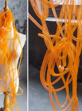 细亮橙色1CM管 造型伸缩管子 服装diy手工设计师创意个性辅料材料