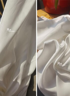 设计师初醒白光缎面布造型设计复古服装汉服古装旗袍肌理特殊面料