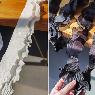 设计师蕾丝花边辅料DIY服装 双层波纹幻想 衣服裙下摆配件布料面料