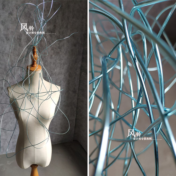 原创进口硬挺线冰蓝 设计师创意航空铝弯曲线 设计师造型摆件材料
