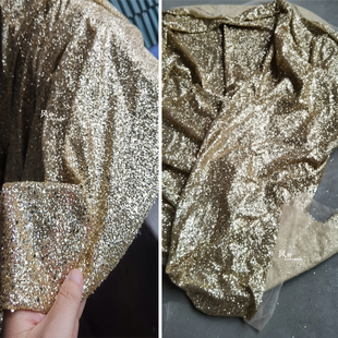 金灿灿的钻粉网纱 仙气diy手工衣服婚纱礼服背景布纱布料闪光面料