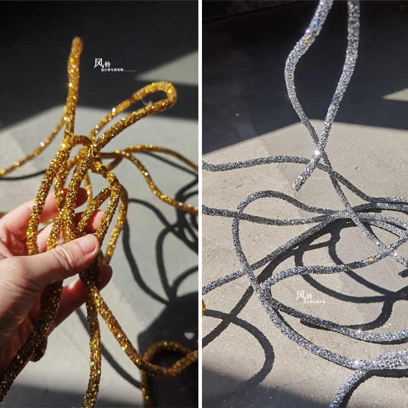 欧美璀璨金银蛇绳 亮片装饰辅料材料 diy婚庆装饰道具拍照面料