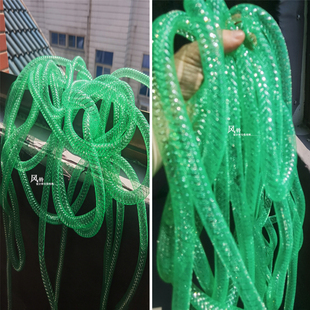 缠绕岛屿绿光扭曲管伸缩肌理造型硬挺服装 辅料背景设计师材料作品