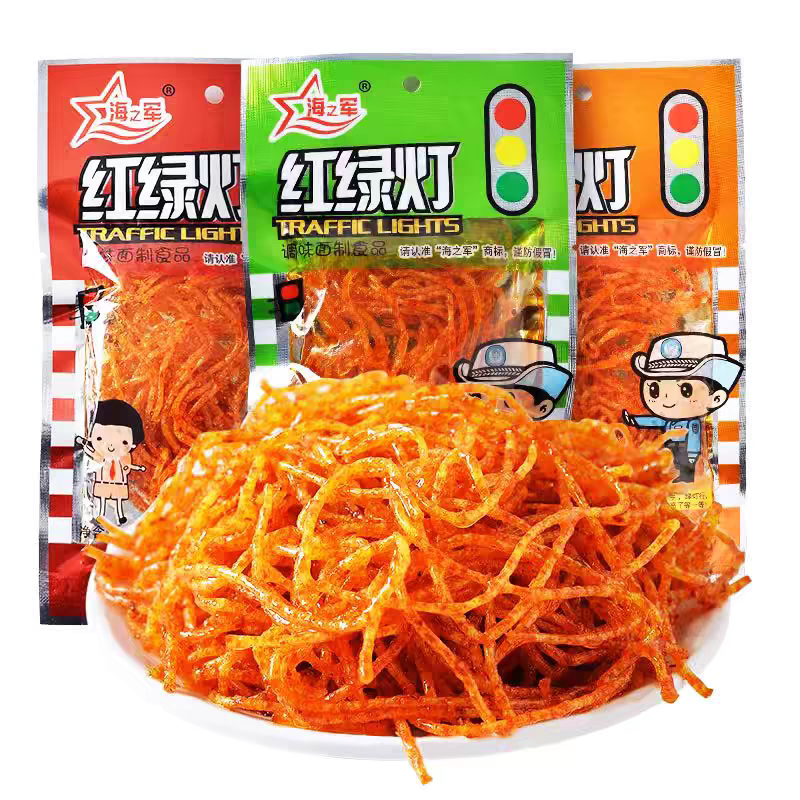 海之军红绿灯辣条面筋辣丝校园宿舍网红怀旧零食重庆风味休闲小吃图片