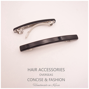 韩国进口基础亚克力弹簧夹大中小号黑色百搭耐用耐看扎马尾发夹饰