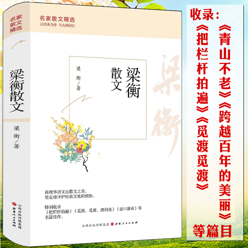 【正版】梁衡散文-名家散文精选 经典散文集中学生读本收录把栏杆拍遍觅渡觅渡渡何处青山不老壶口瀑布跨越百年的美丽等名篇书籍
