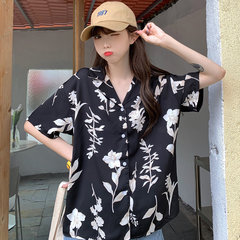 A new Japanese Floral short sleeve shirt for women in summer