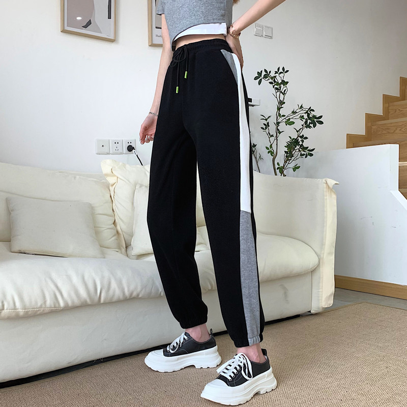 Real price: 2021 new slim contrast casual sports pants
