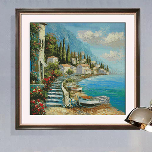 小白十字绣套件 新款 地中海 客厅卧室 精准 风景29 世界名画油画