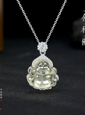 水晶佛公纯银项链3523