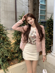 2023秋冬百搭高腰半身裙皮 奶油小白裙 Mirror梦诗焓 现货