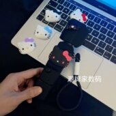 黑色kitty猫大疆保护壳pocket3保护套云台运动相机配件硅胶套挂绳