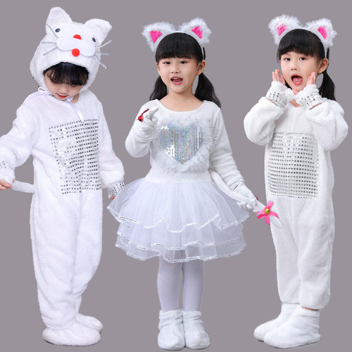 男女六一学猫叫小猫动物舞表演服