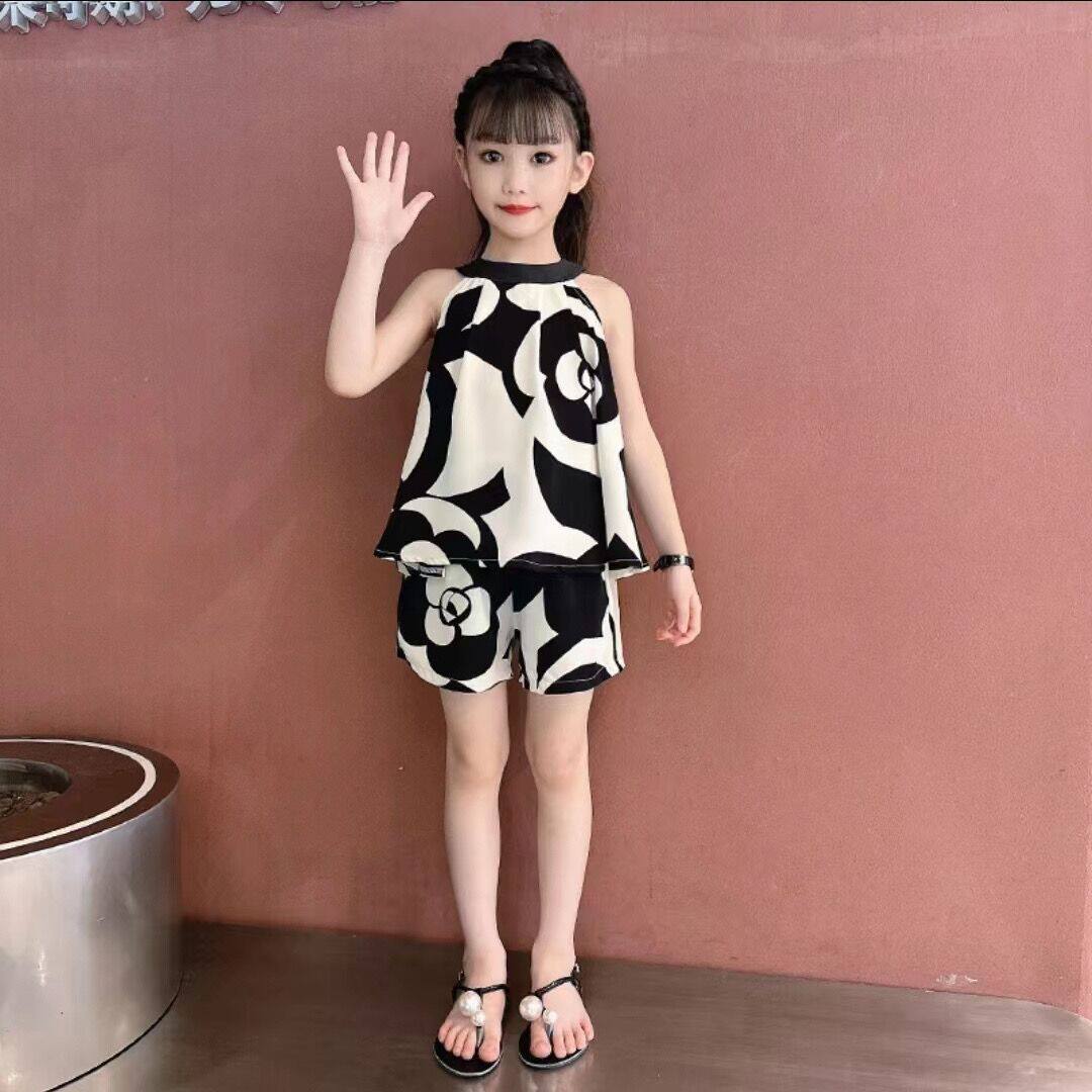 女童山茶花套装夏装洋气时尚儿童儿童运动套装