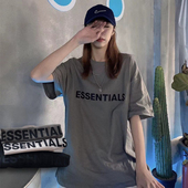 过验FOG短袖 ESSENTIALS大码 T恤女复线纯棉宽松遮肉潮牌男小领口