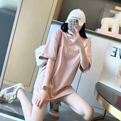 女夏季 FOG脏粉色T恤ESSENTIALS短袖 过臀大码 纯棉小领口宽松潮牌