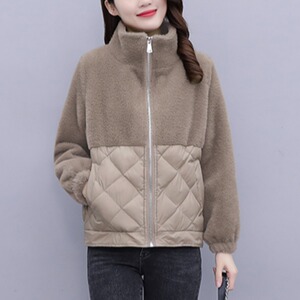 冬季女士棉服短外套女秋冬装2023年新款加绒加厚羊羔毛绒百搭上衣
