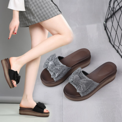 防滑女拖鞋34码厚底增高