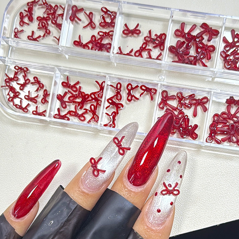 日式粉色迷你蝴蝶结美甲饰品穿戴甲光疗甲领结飘带配饰酒红色饰品,彩妆/香水/美妆工具,指甲装饰,淘宝优惠券,粉丝福利购,淘宝优惠卷