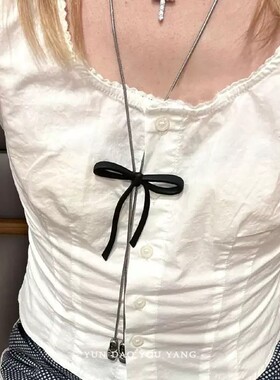 云岛有羊甜美蝴蝶结舞鞋吊坠项链