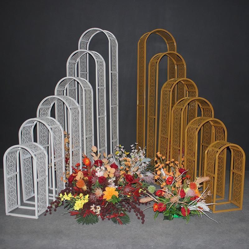 新款婚庆道具铁艺镂空雕花众星拱月拱门舞台路引装饰婚礼堂布置