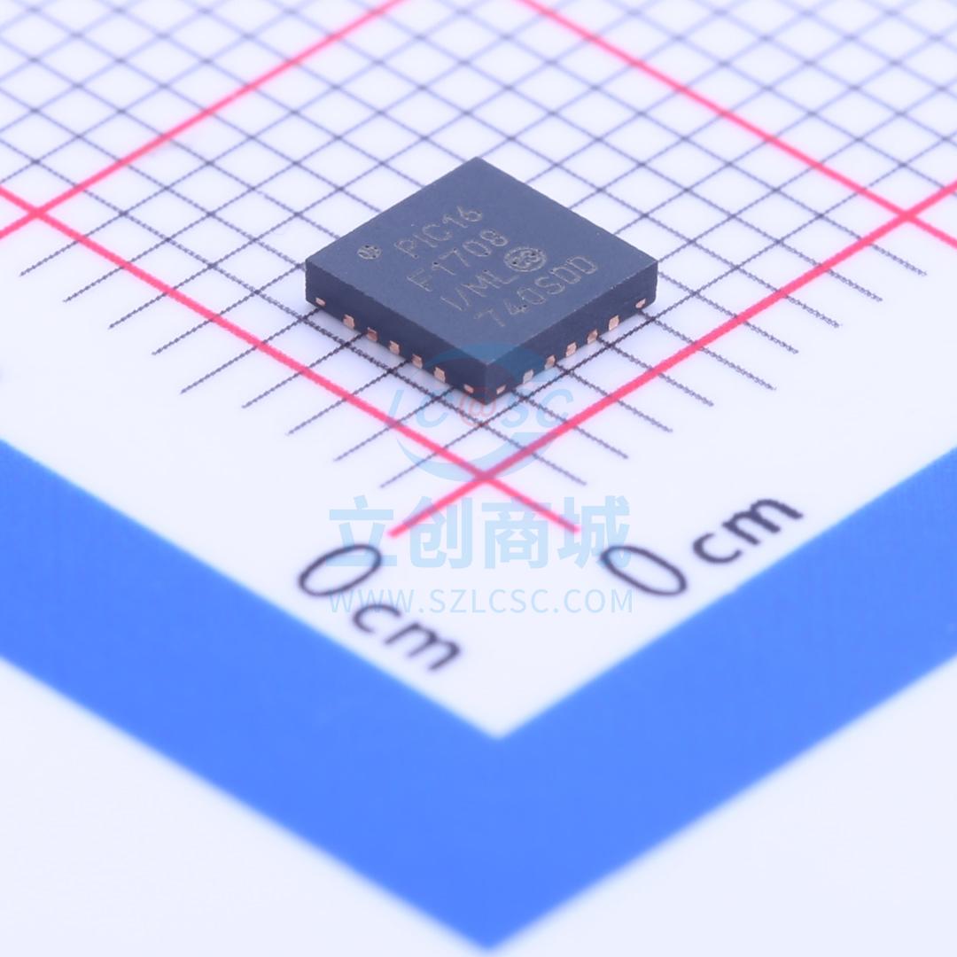 单片机(MCU/MPU/SOC) PIC16F1708-I/ML QFN-20_4x4x05P MIC 全新