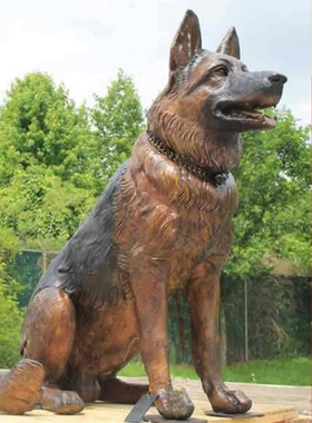 铜雕猎狗 看门狗雕塑 户外门口 庭院摆放铸铜猎犬 生肖动物狗摆件