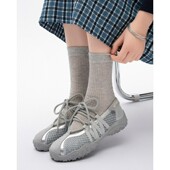 网面透气浅口运动休闲高级感软皮女鞋 女夏季 小众镂空玛丽珍鞋 法式