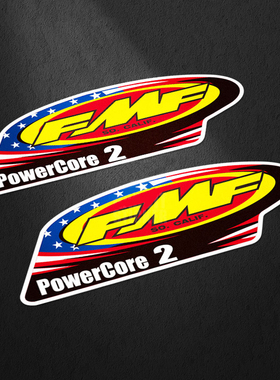 越野帽花排气管Powercore贴片2反光个性防水FMF机车贴纸