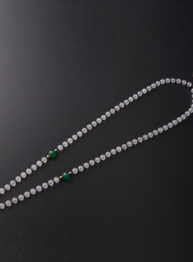 原创白玛瑙翡翠蜜蜡琥珀佛牌链子