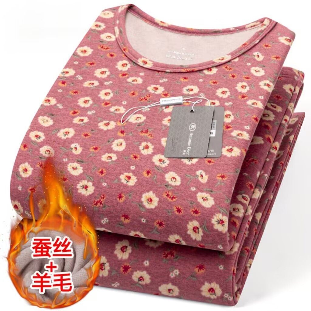 中老年保暖内衣女秋衣裤套装加厚加绒妈妈奶奶秋冬季打底衫保暖衣
