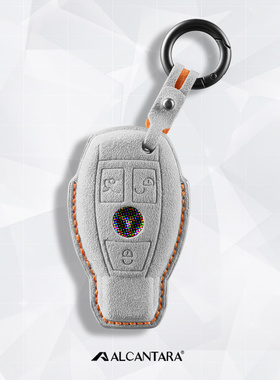 适用c200L钥匙套e300a级老款C级E级壳gle插入式A180翻毛皮包男女