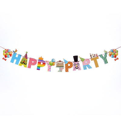 韩版生日快乐派对横幅彩旗