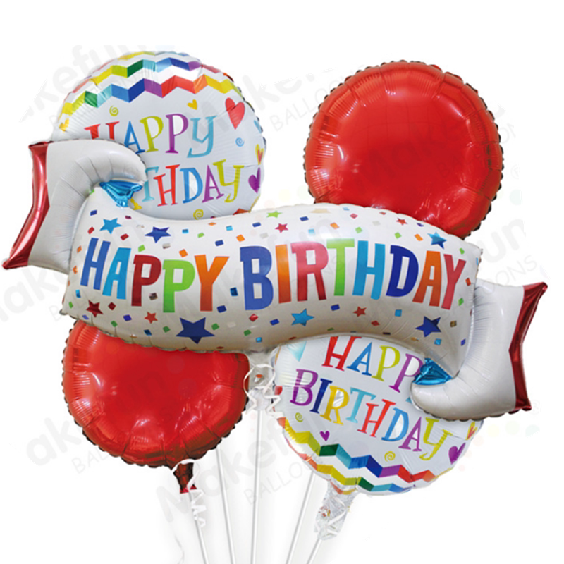 新款蓝色横幅庆祝主题生日派对创意装饰背景意外惊喜气氛布置气球