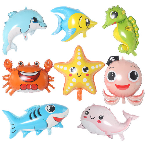 卡通动物气球海洋生日派对装饰