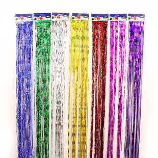 结婚婚房布置宝宝派对儿童生日装饰铝膜气球雨丝帘流苏彩带金色