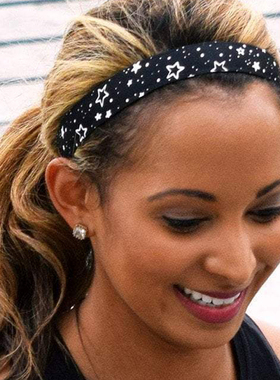 瑜伽头带Sweaty Bands 女黑白经典普拉提瑜伽头带ins发圈宽束发带