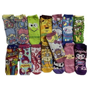 日单处理杂款 可爱库洛米卡通短筒袜成人女船袜原单袜子
