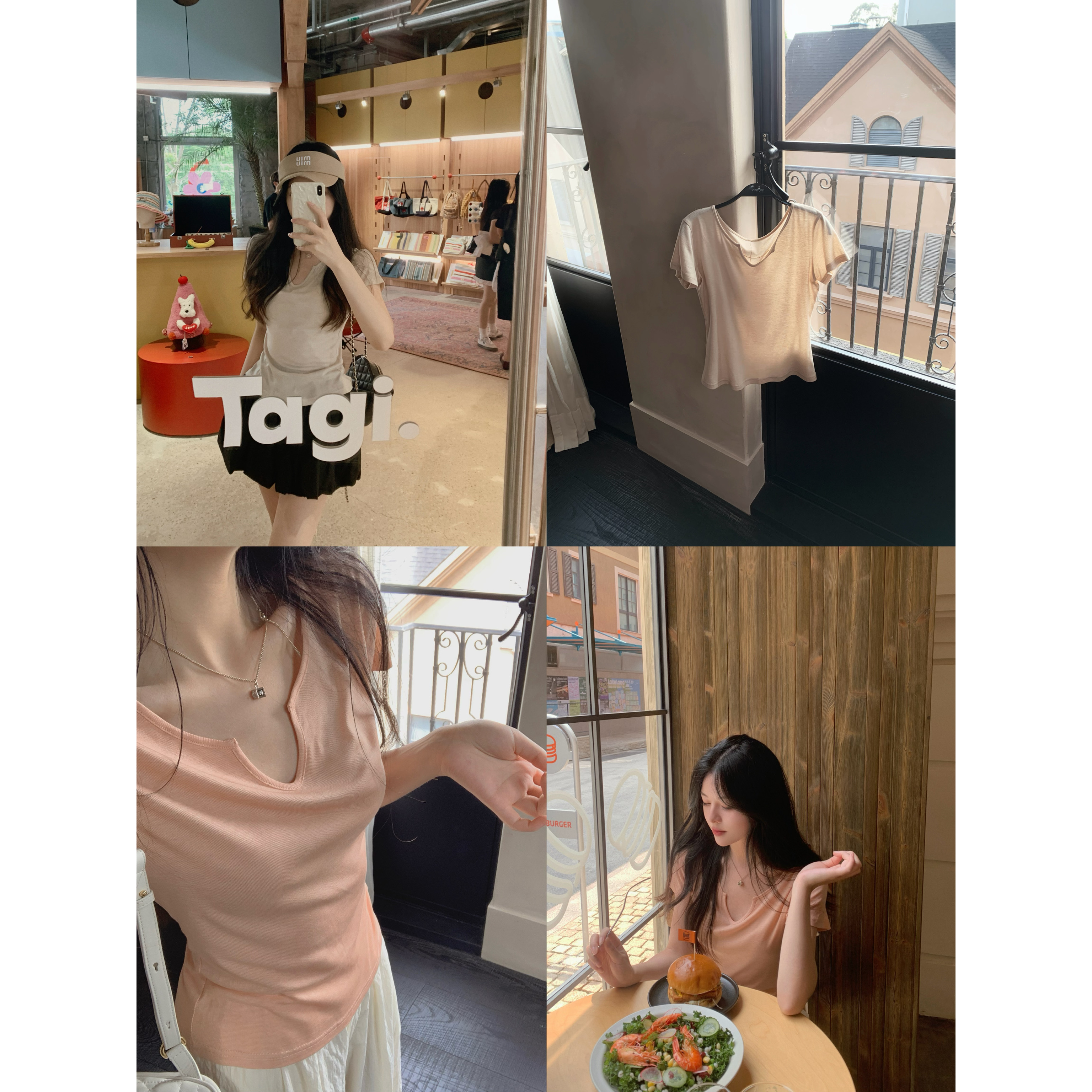 YYSTUFF/盛夏适配绵绵真丝t女夏套头短款轻薄短袖T恤