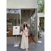 开衫 YYSTUFF 「清仓福利」天丝亚麻绑带背心 半裙女夏针织套组