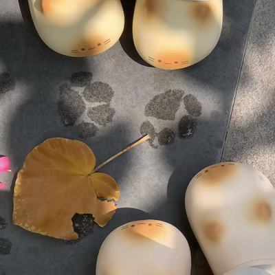 2025新款小猫棉拖鞋女冬季可爱卡通居家厚底增高不滑防水保暖外穿