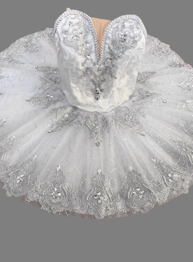 芭蕾舞裙儿童女银仙子TUTU裙蓬蓬裙白色天鹅湖纱裙成人比赛演出服