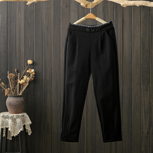大码 长裤 200斤烟管裤 加肥加大宽松弹力百搭休闲裤 女胖mm韩版 秋季