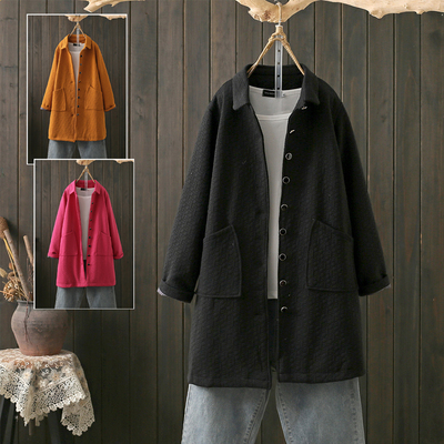 秋冬大码200斤加厚风衣外套女