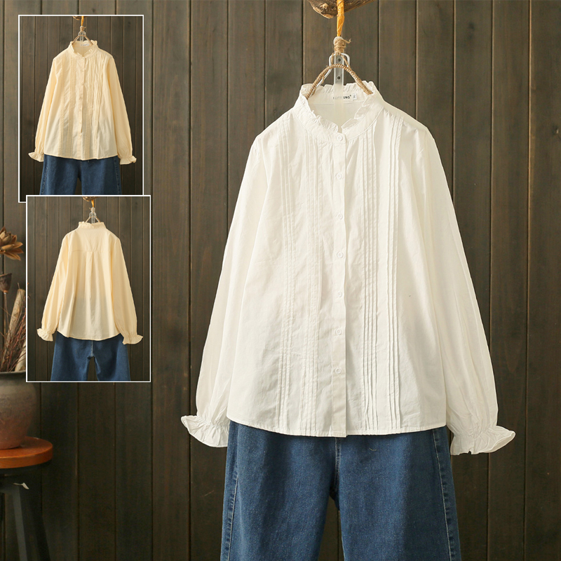 春秋大码200斤花边领漂亮衬衫