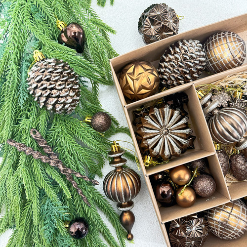 高级感圣诞球套装复古