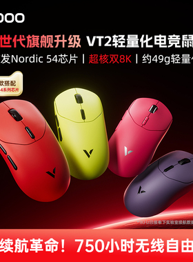 雷柏VT2 MAX无线鼠标PAW3395轻量双模双8K人体工学电竞游戏专用