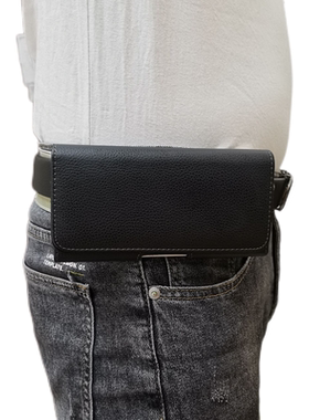 适用于vivoy3黑色 手机包X27腰袋Y9S 腰带男子挂腰包横款穿皮带